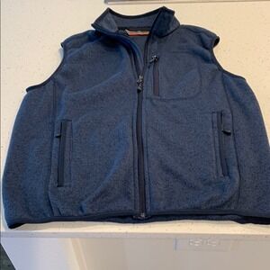 Free Country Blue Vest Mens M Full Zip Front Logo Layering Casual Outdoor K001